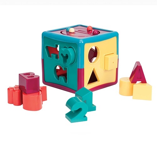 Пирамидки, сортеры Развивающая игрушка-сортер Умный куб, 12 форм, Battat