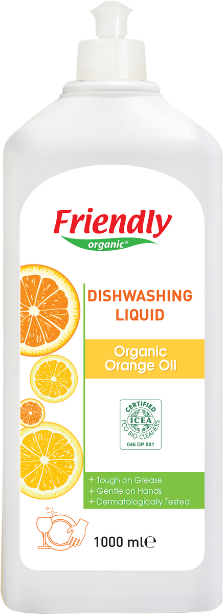 Органічна побутова хімія Органічний засіб для миття посуду (апельсинове масло), 1л, Friendly organic