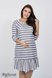 Платья на каждый день Платье-колокольчик для беременных и кормящих мам LINA, полоска сине-молочная, Юла мама Фото №2