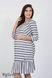 Платья на каждый день Платье-колокольчик для беременных и кормящих мам LINA, полоска сине-молочная, Юла мама Фото №4