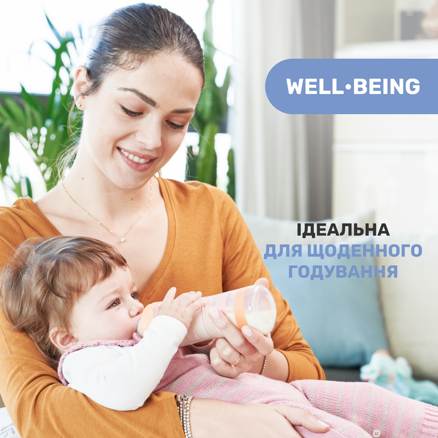 Пляшечки Пляшечка пластик Chicco Well-Being Colors, зелена, 150мл, соска силікон, 0м+, Chicco