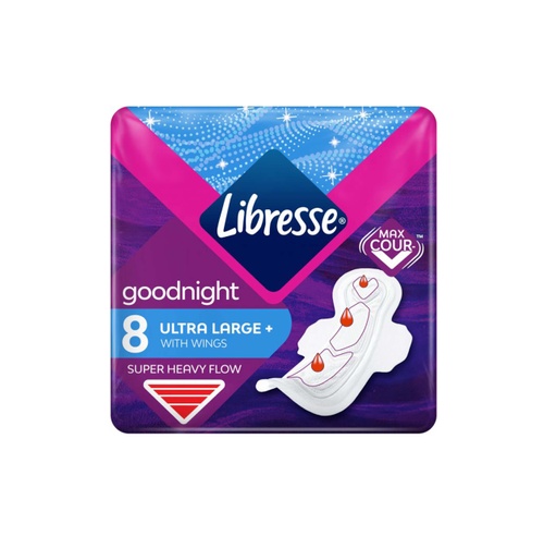 Гігієнічні прокладки Прокладки гігієнічні Libresse Ultra Goodnight soft 8шт, Libresse