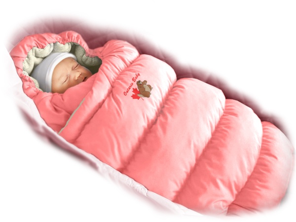 Конверт для новонароджених пуховий Inflated з підкладкою фліс, Зима + Демі, рожевий, ТМ Ontario Linen