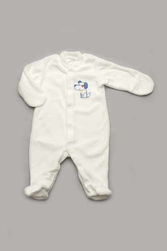 Человечки верхние Комбинезон с длинным рукавом для младенца молочный, велюр, Модный карапуз