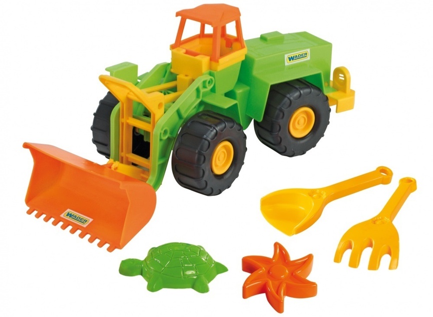 Машинки-игрушки Игрушечный экскаватор с набором для песка, 5 элементов, Wader