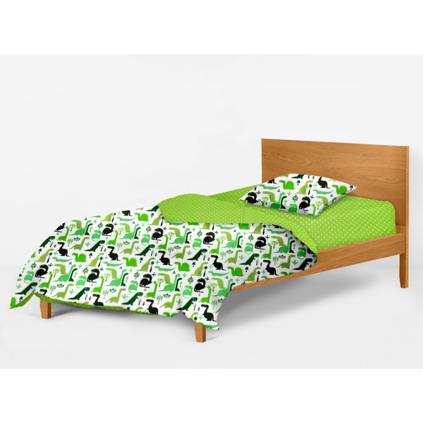 Постелька Комплект постельного белья Бязь Дино, зеленый, ТМ COSAS
