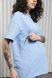 Спортивные костюмы Хлопковый костюм из футболки с шортами для беременных и кормящих мам MIKAELA, голубой, Юла Мама Фото №11
