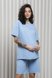 Спортивные костюмы Хлопковый костюм из футболки с шортами для беременных и кормящих мам MIKAELA, голубой, Юла Мама Фото №13