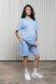 Спортивные костюмы Хлопковый костюм из футболки с шортами для беременных и кормящих мам MIKAELA, голубой, Юла Мама Фото №8