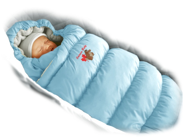Конверт для новорожденных пуховой Inflated с подкладкой флис, Зима+Деми, Голубой, ТМ Ontario Linen