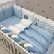 Постільна білизна Комплект постільної білизни в ліжечко Art Design Блакитна геометрія + бортик коса, 6 елементів, Маленька Соня Фото №5