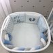 Постелька Комплект постельного белья в кроватку Art Design Голубая геометрия + бортик коса, 6 элементов, Маленькая Соня Фото №12