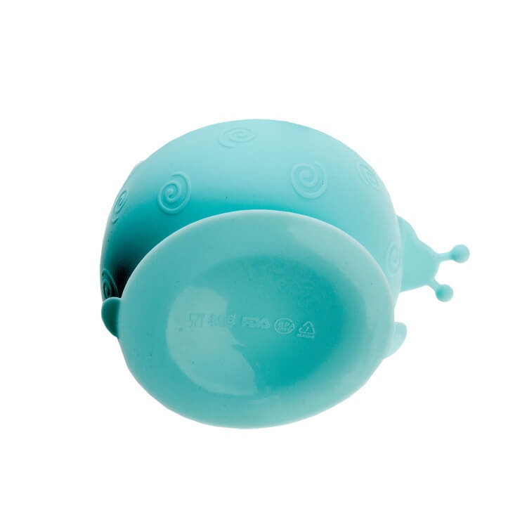 Посуд для дітей Силіконова тарілка на присосці HAPPY MEAL, блакитна, ТМ Kinderenok