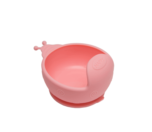 Посуд для дітей Силіконова тарілка на присосці HAPPY MEAL, рожева, ТМ Kinderenok