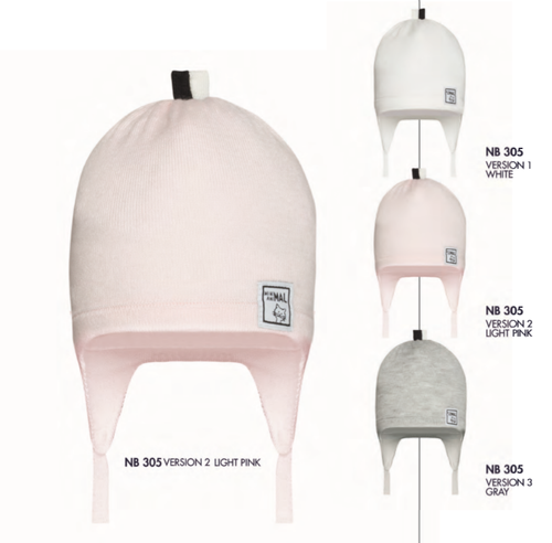 Шапки демисезонные Шапка демисезонная с полуушками на завязках для новорожденных NB305/C, розовый, Barbaras