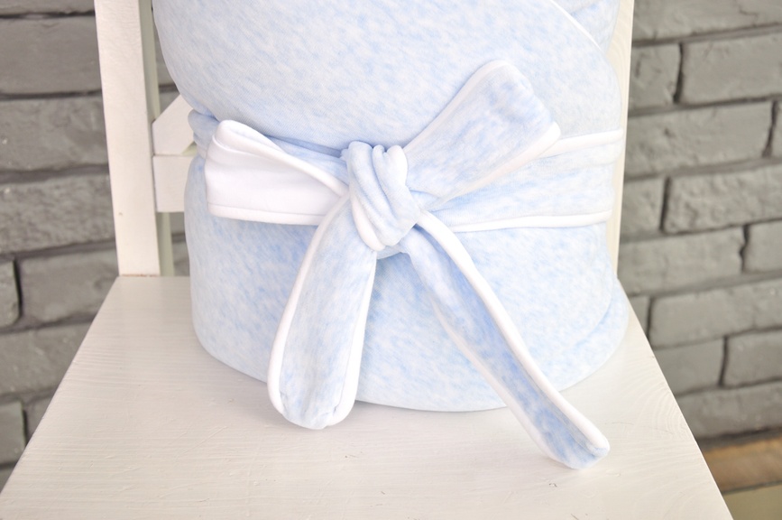 Конверт-одеяло для новорожденных велюровый демисезонный, на трикотаже, голубой меланж, MagBaby