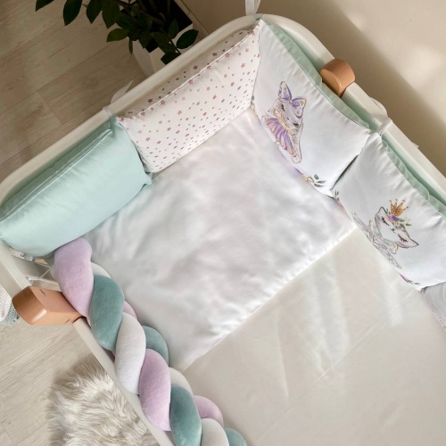 Постелька Комплект постельного белья в детскую кроватку Magic Cat, стандарт, 6 элементов, Маленькая Соня