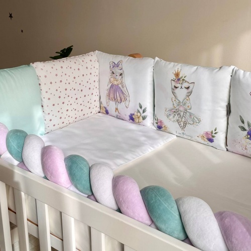 Постелька Комплект постельного белья в детскую кроватку Magic Cat, стандарт, 6 элементов, Маленькая Соня