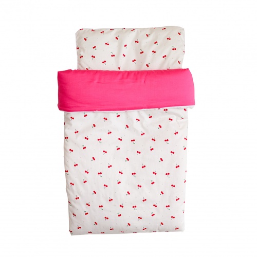 Одеяла и пледы Набор плед и подушка 1422-NTPS-01, Вишенка, белый/розовый, Twins