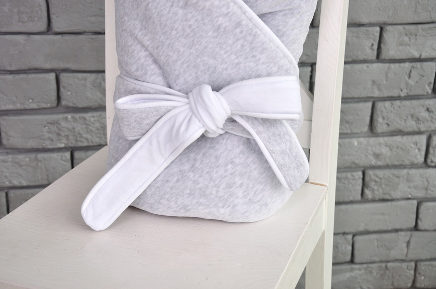 Конверт-одеяло для новорожденных велюровый демисезонный, на трикотаже, серый меланж, MagBaby
