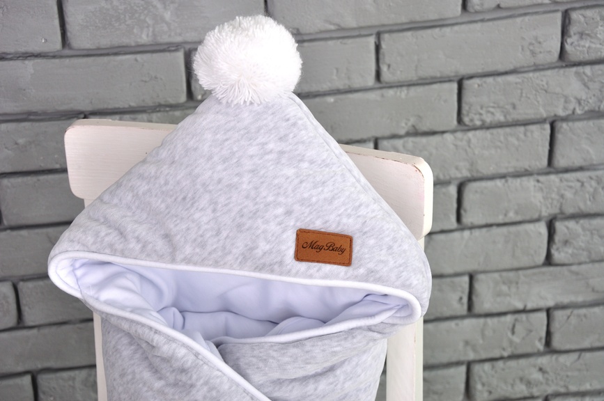 Конверт-одеяло для новорожденных велюровый демисезонный, на трикотаже, серый меланж, MagBaby