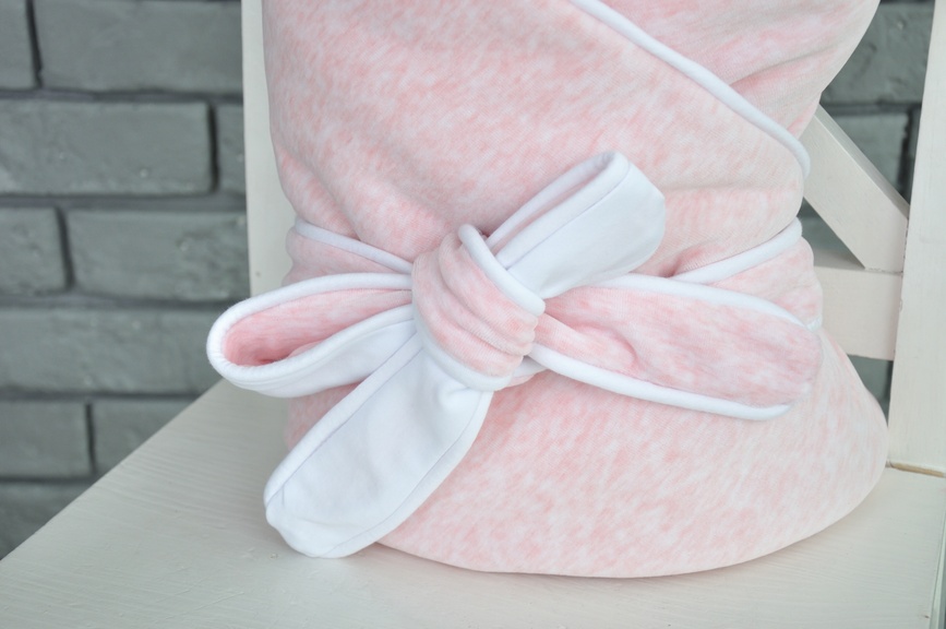 Конверт-ковдра для новонароджених велюровий демісезонний, на трикотажі, рожевий меланж, MagBaby