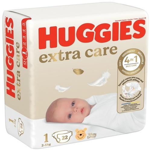 Підгузники Підгузники Huggies Extra care, 2-5 кг, 22 шт, Huggies