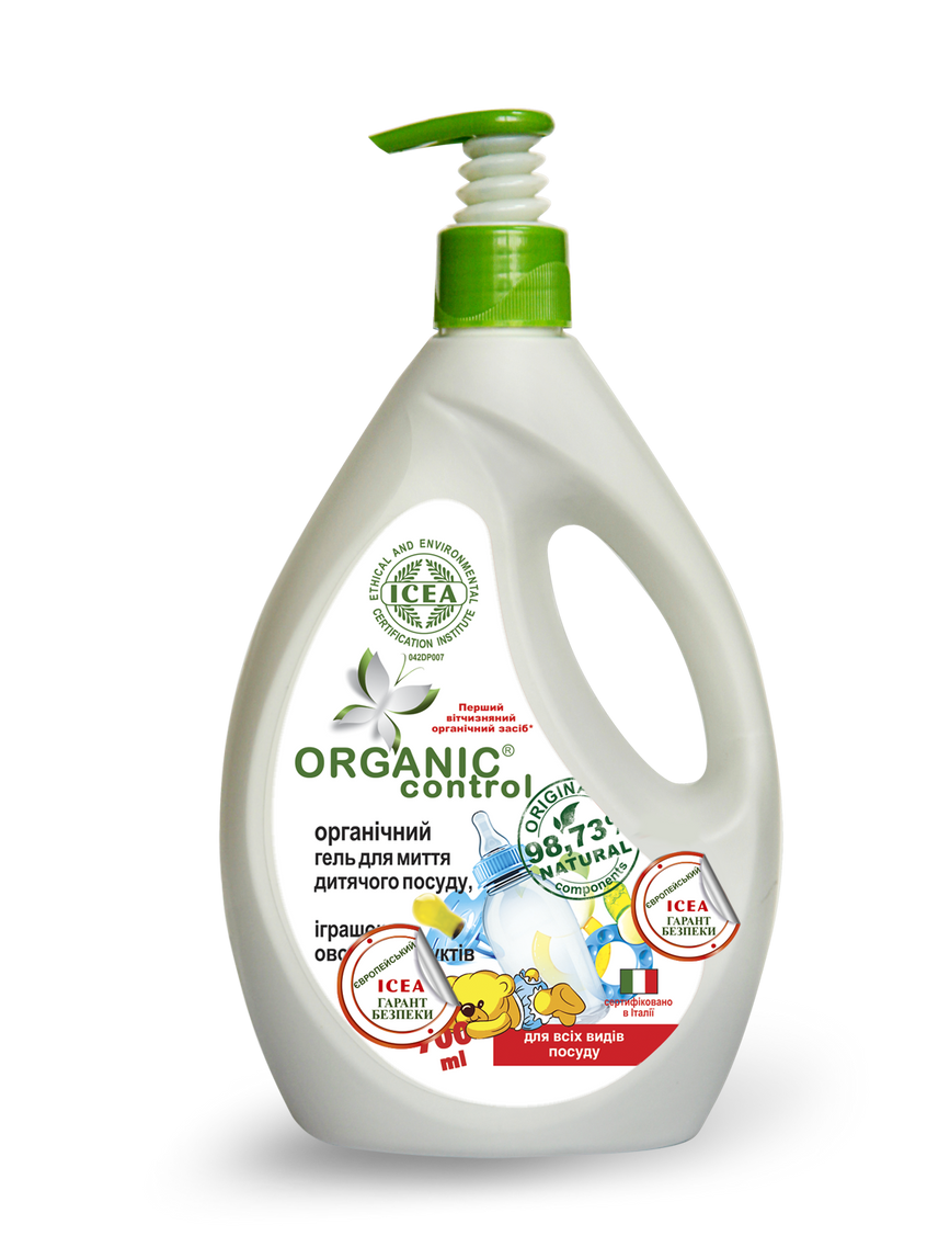 Органический гель для мытья детской посуды, овощей и фруктов, 700 мл, Organic Control