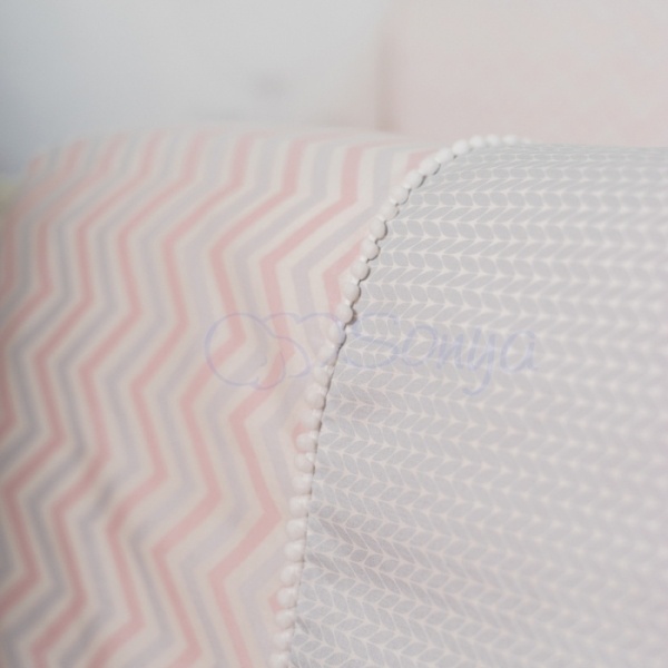 Постелька Сменный комплект постельного белья в кроватку Mi-mi розовый, 3 элемента, Маленькая Соня