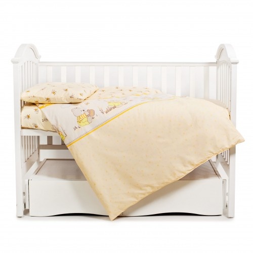 Постелька Сменная постель Comfort, дизайн "Медуни желтые", 3 элемента, желтого цвета, ТМ Twins