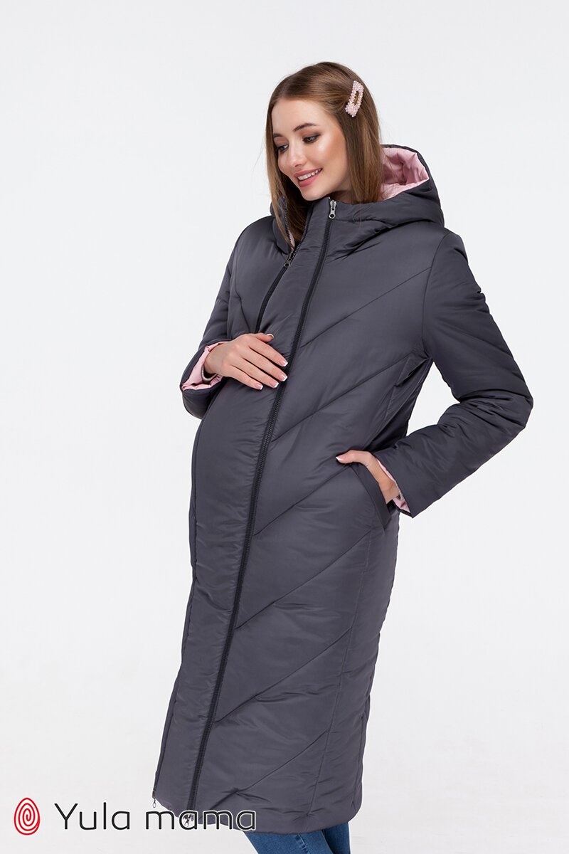 Зимнее теплое двухстороннее пальто для беременных TOKYO, Юла мама