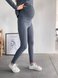 Лосіни, Легінси Лосини в рубчик з начосом Karen для вагітних, графіт, Dizhimama Фото №3