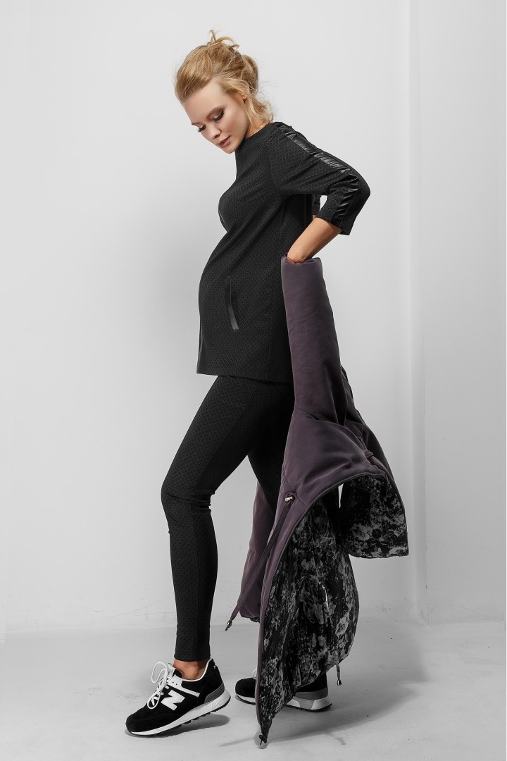 Пальто двустороннее для беременности, Серый или Цветочный, ТМ Dianora