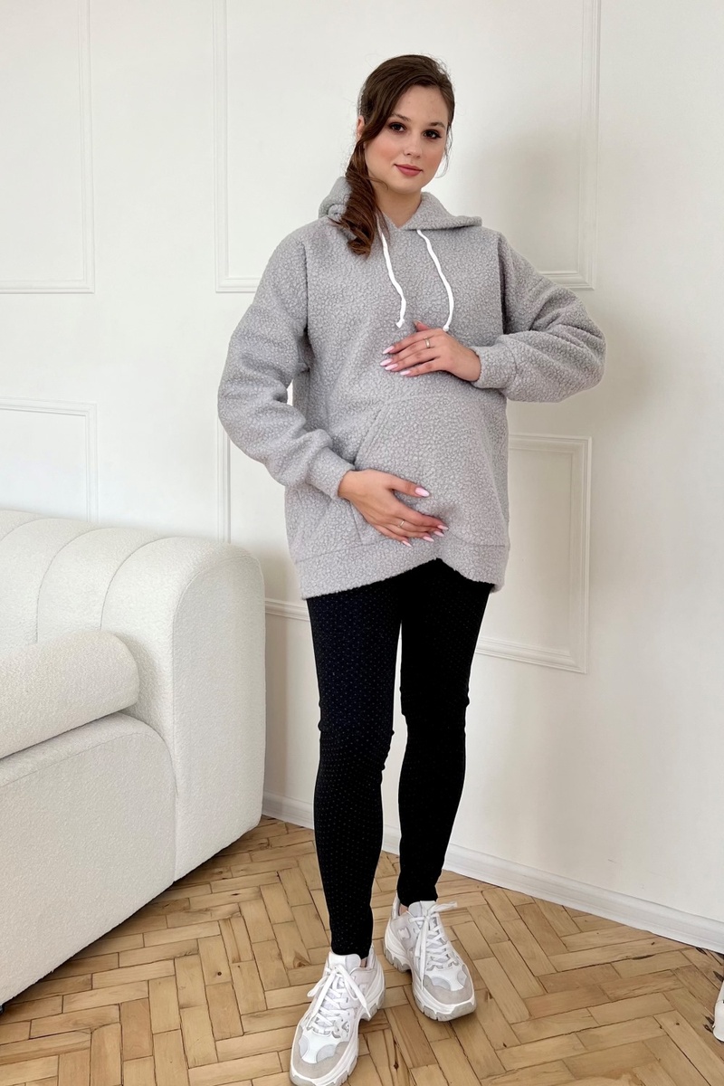 Світшоти, худі Худі з капюшоном для вагітних і годуючих мам, сірий, 2318 1228, Dianora