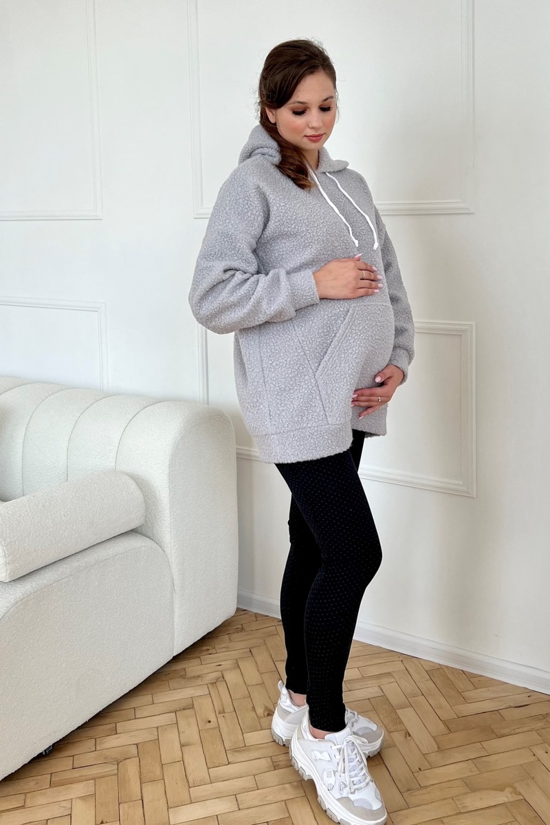 Світшоти, худі Худі з капюшоном для вагітних і годуючих мам, сірий, 2318 1228, Dianora