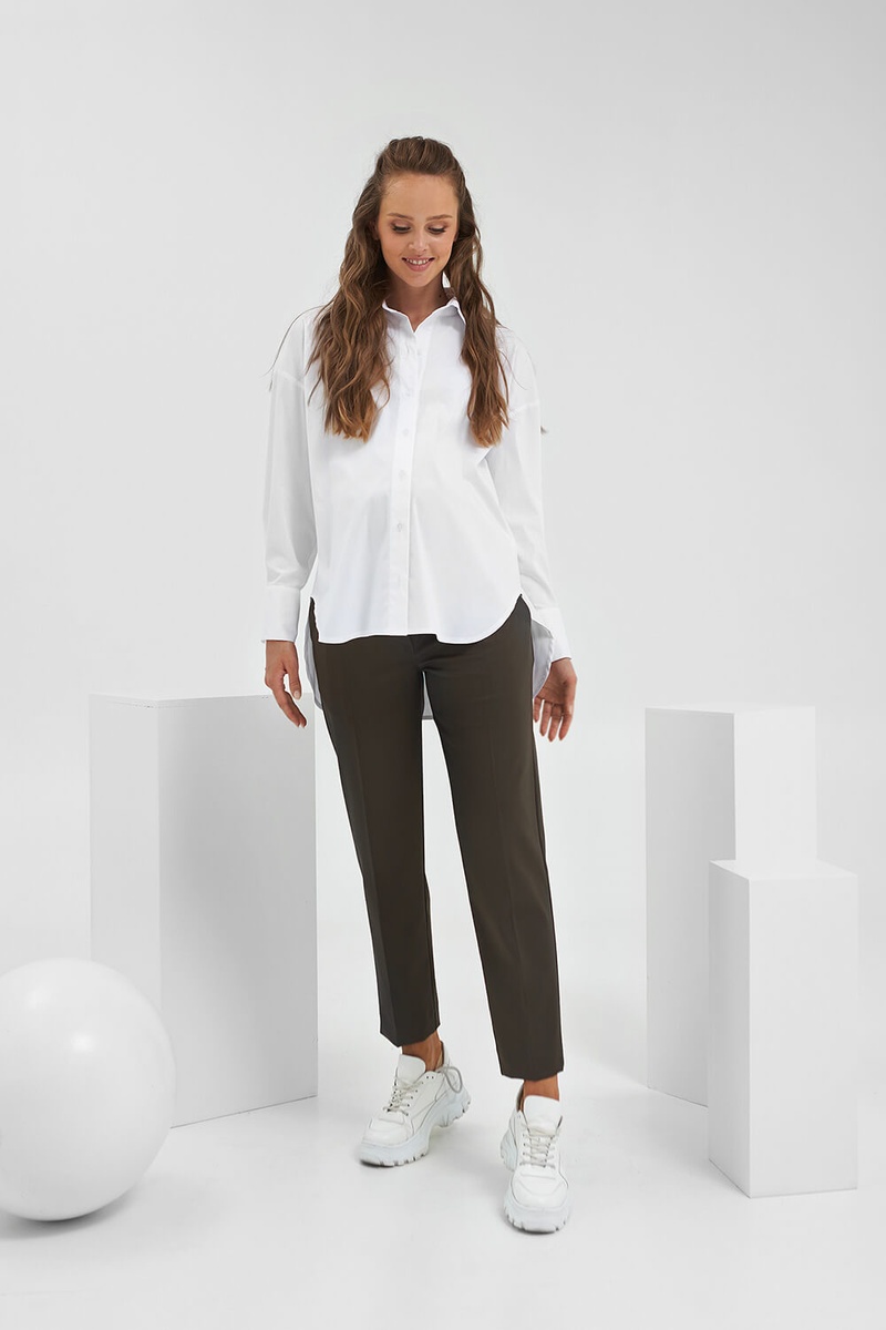 Блузи, сорочки Cорочка для вагітних 2151 0173, біла, ТМ Dianora