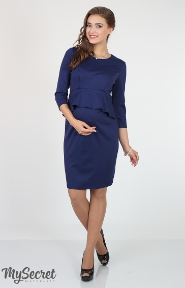 Нарядное платье для беременных и кормящих Catherine синее, Юла Мама