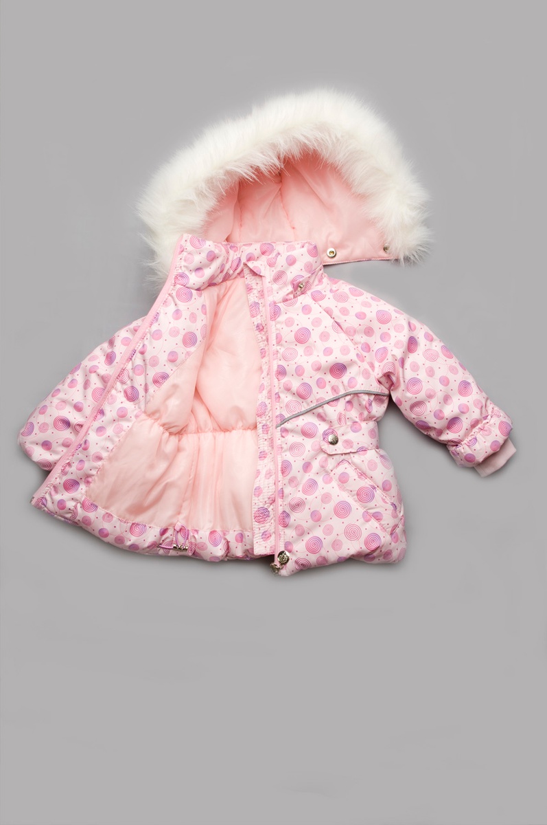 Детские зимние комплекты и костюмы Зимний детский костюм-комбинезон Bubble pink для девочки, Модный карапуз