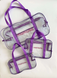 Удобные прозрачные сумки в роддом Удобные прозрачные сумки в роддом, фиолетовые, Mamapack (3 шт) Фото №1