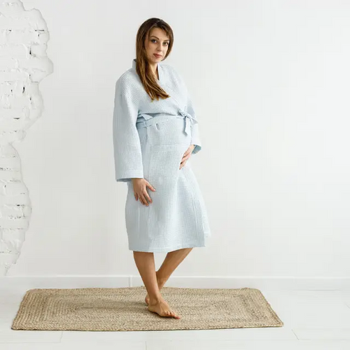 Халаты Халат вафельный для беременных и кормящих мам Mary, голубой, MagBaby