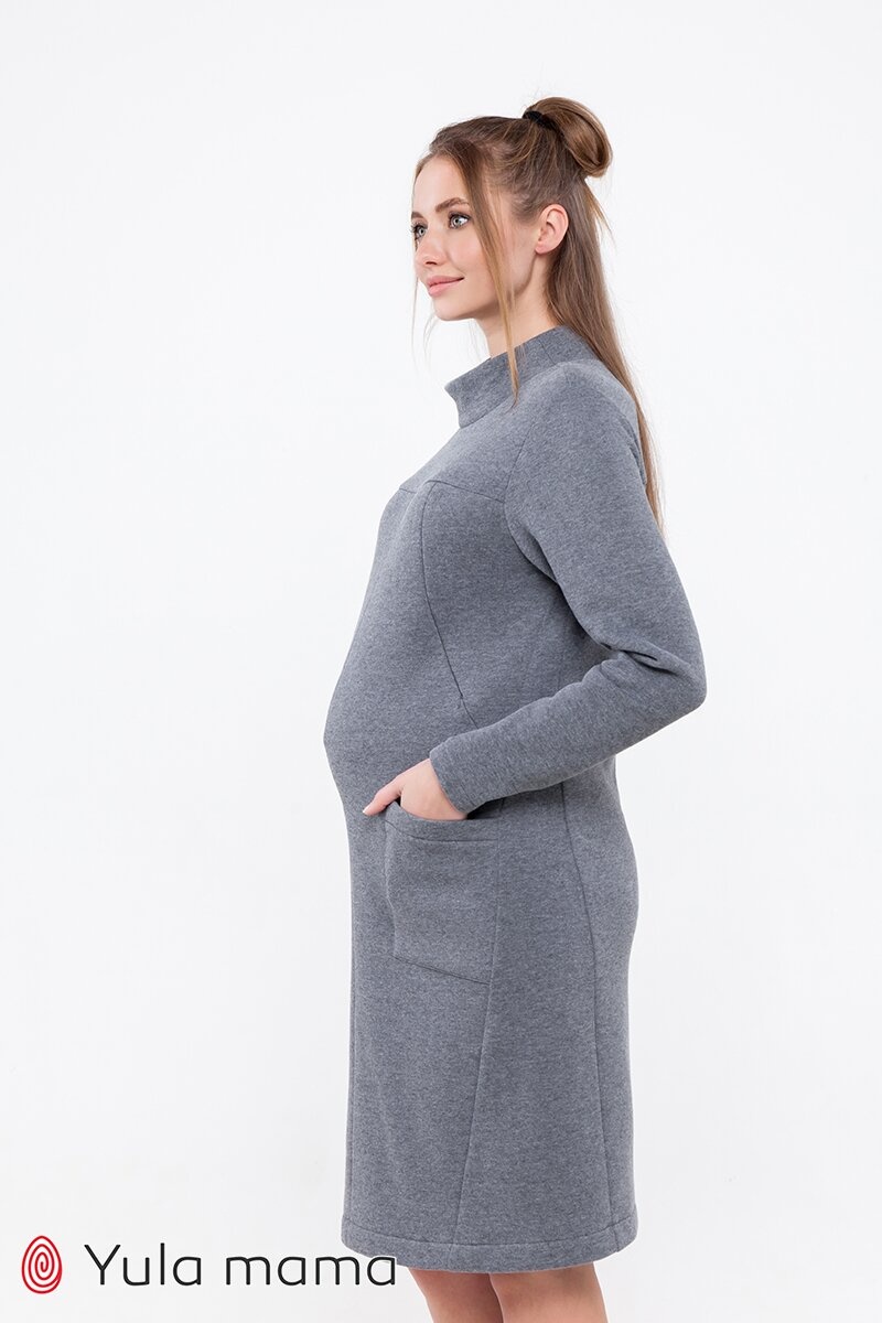 Сукня для вагітних і годуючих мам ALLIX, Юла мама, Сірий, S