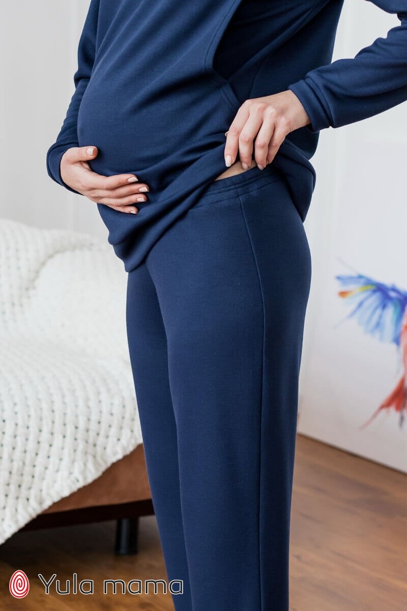Пижамы, домашние костюмы Пижама для беременных и кормящих Wendy, темно-синий, Юла Мама