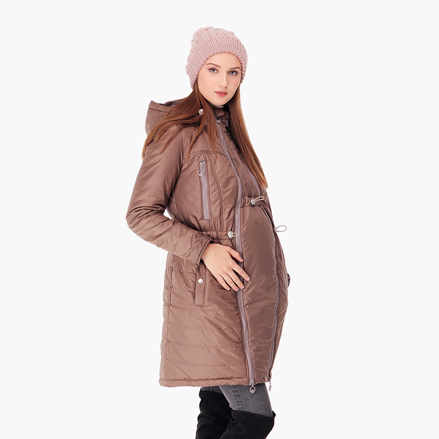 Зимняя куртка 3 в 1 для беременных и слингоношения Капучино, Love & Carry