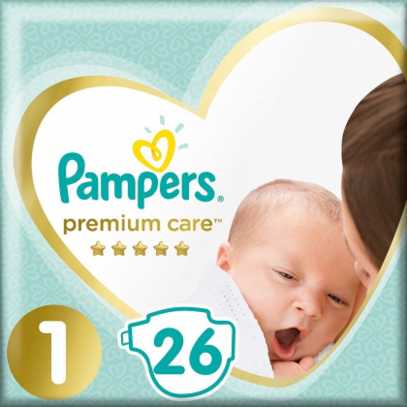 Подгузники Подгузники Premium Care размер 1, Newborn, 2-5 кг, 26 шт, Pampers