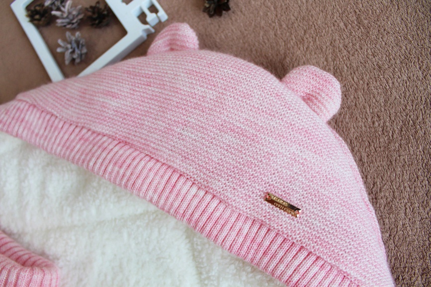 Конверт-ковдра для новонароджених Ведмедик на махрі, зимовий, рожевий, Kid's Fantasy, Рожевий
