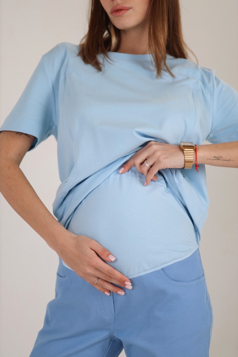 Штани Стильні штани для вагітних, блакитний, ТМ Dianora