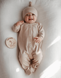 Человечки нательные Комбинезон - слип  для новорожденных на байке, интерлок, светло-бежевый, Little Angel Фото №1