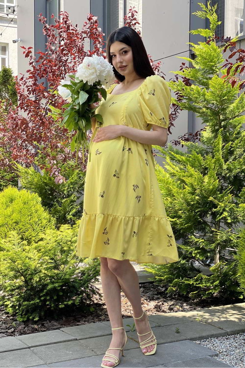 Сукня для для вагітних і годуючих мам, жовтий, Dianora, Жовтий, M