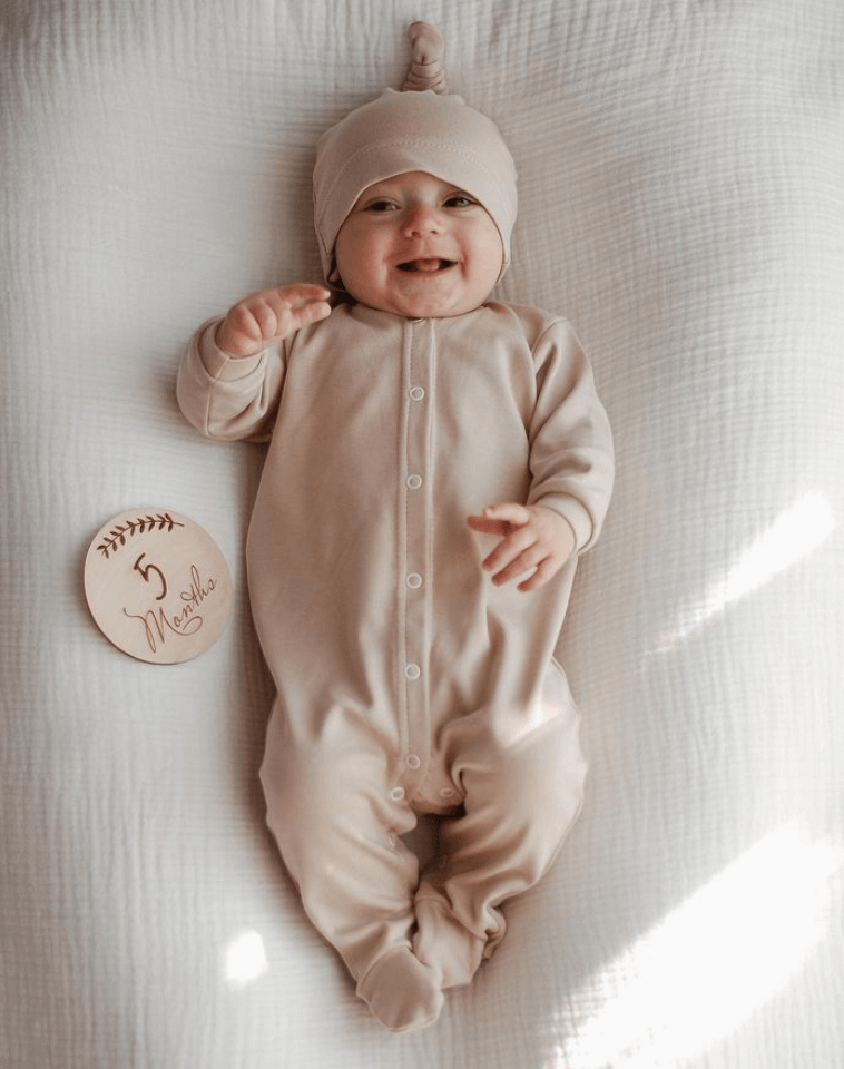 Человечки нательные Комбинезон - слип для новорожденных на байке, интерлок, оливковый, Little Angel