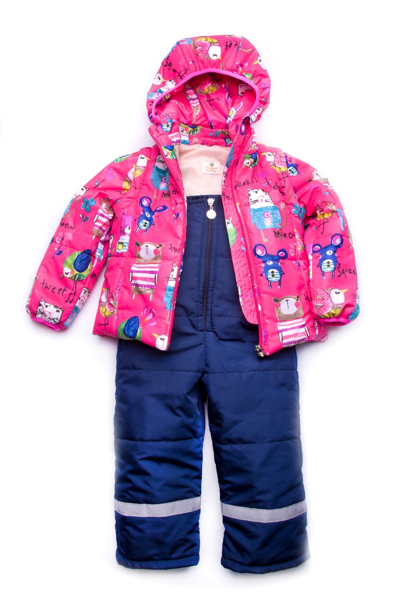 Куртки и пальто Куртка-жилет (трансформер) для девочки Animals (малина), Модный карапуз